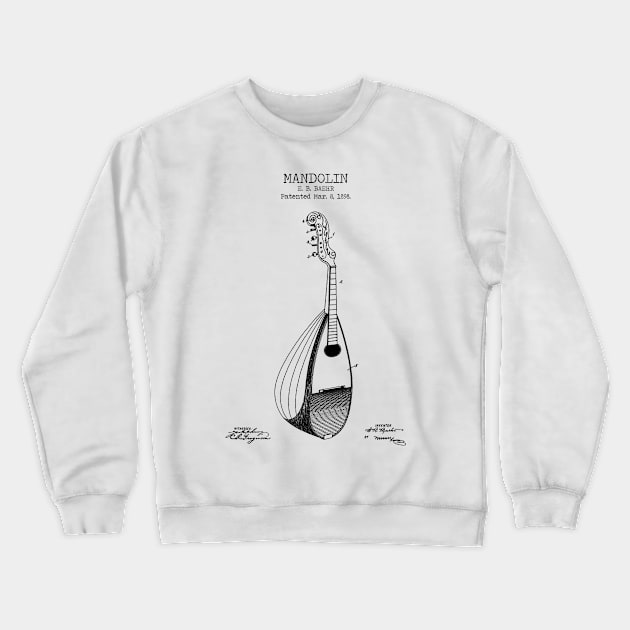 MANDOLIN patent Crewneck Sweatshirt by Dennson Creative